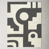 Rino Abstract Hand Tufted Wool Area Rug in Gray