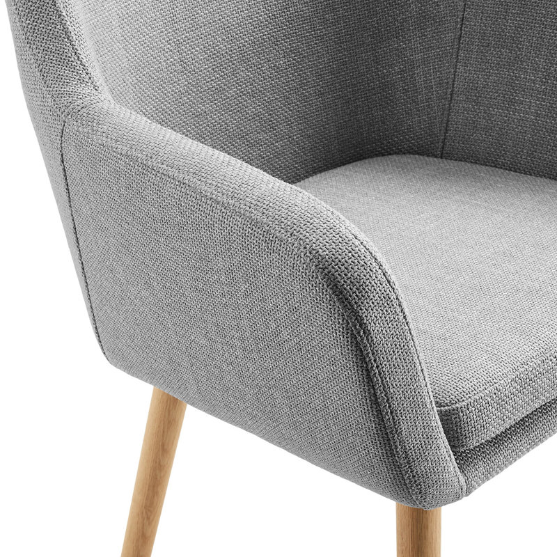 Stuhl 48cm H Polyester Upholstered Parsons Chair, Light Grey