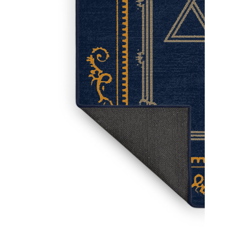 Soft Plush Fanelli Hanukkah Modern & Contemporary Abstract Area Rug in Blue – Navy Binding, 2x4