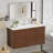 Wall-mount Walnut  Bathroom Vanity With Sink-116677104