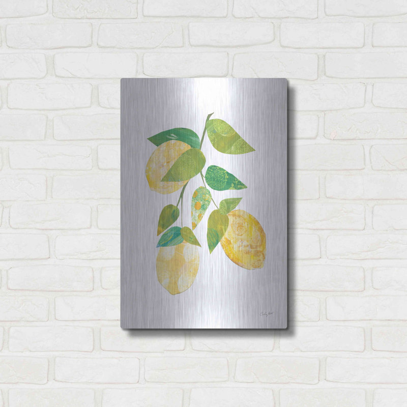 August Grove® «Summer Lemons I» par Courtney Prahl, art mural en métal, H 24 po x l 16 po