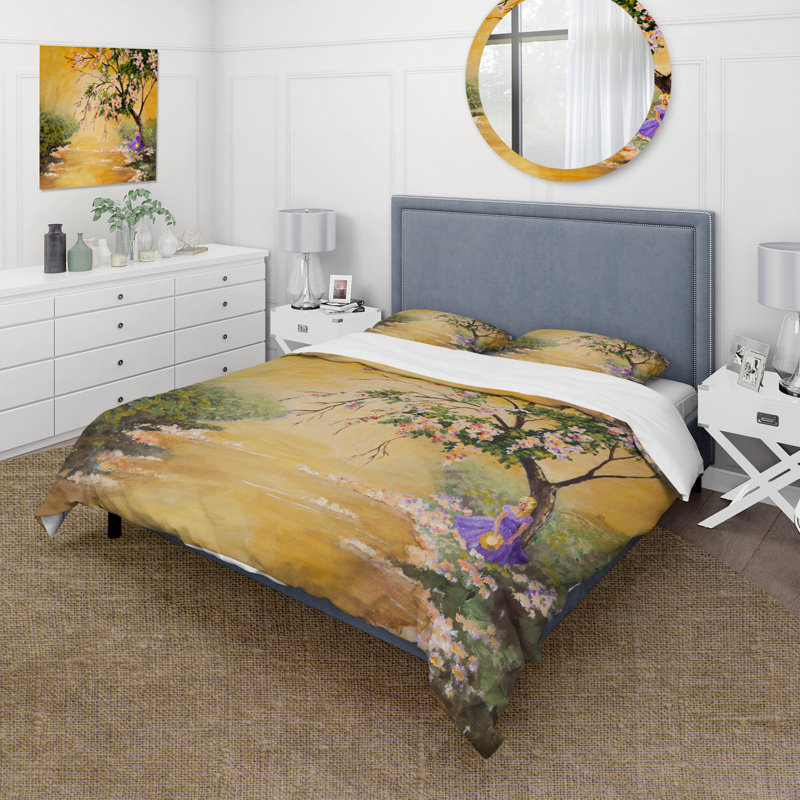 The Flowering Tree - Ensemble de housse de couette traditionnel - Microfibre de polyester