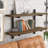 Rundell 36" Wide Rustic Industrial Solid Wood and Metal Frame Wall Mounted Tiered Shelf With Storage