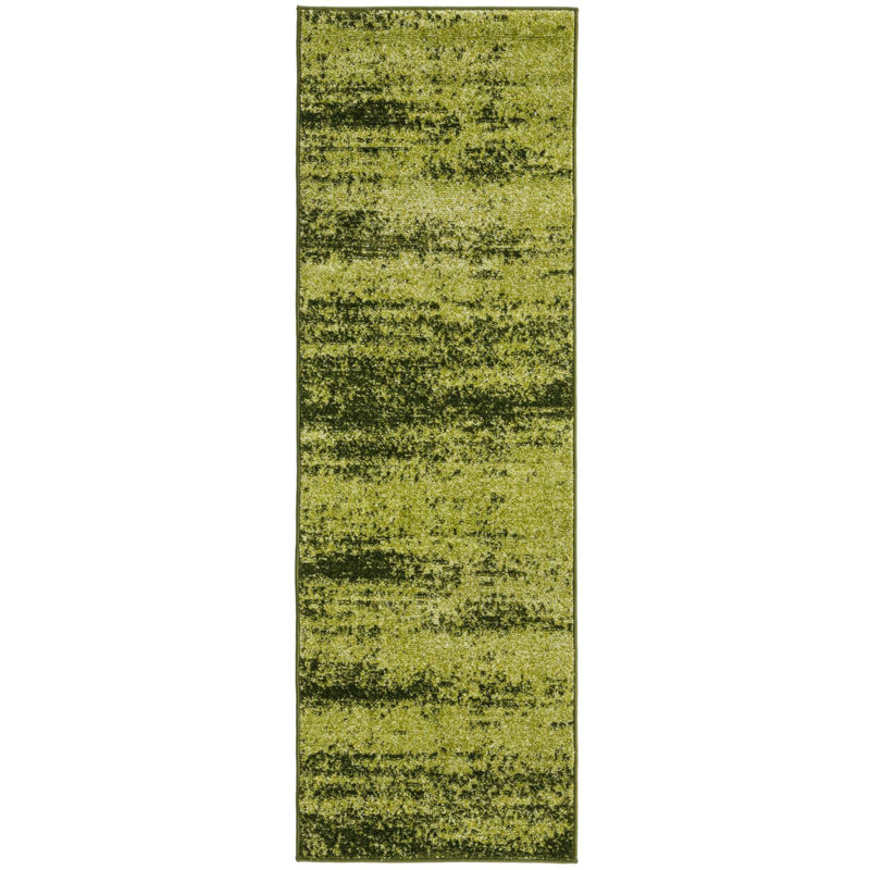 Tapis uni / rayé Desdemona couleur citron, Tapis de couloir 2 pi x 6 pi