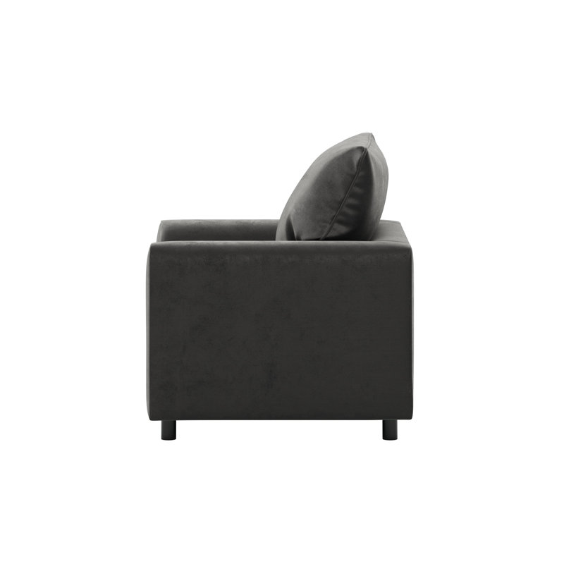 Awn Velvet Armchair, Grey