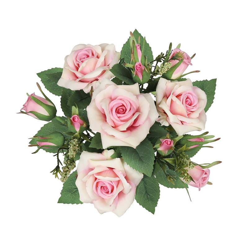 Bouquet de petites fleurs artificielles, Rose ivoire