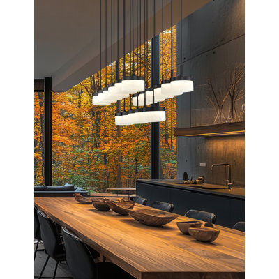 Lustre linéaire noir mat 17 lumières Haddon