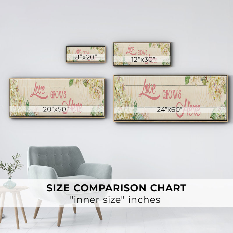 «Love Grows Here», toile encadrée, H 24 po x l 60 po