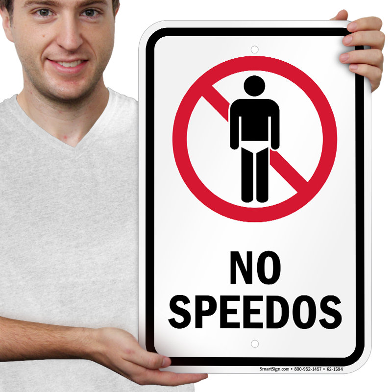 No Speedos Funny Pool Sign