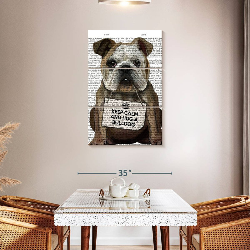 Hug A Bulldog, 45" H x 28" W