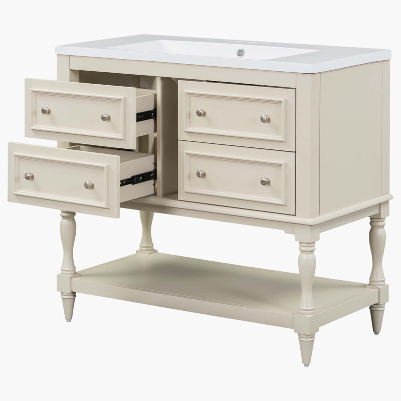Ensemble de meuble-lavabo 36 po avec lavabo, Beige