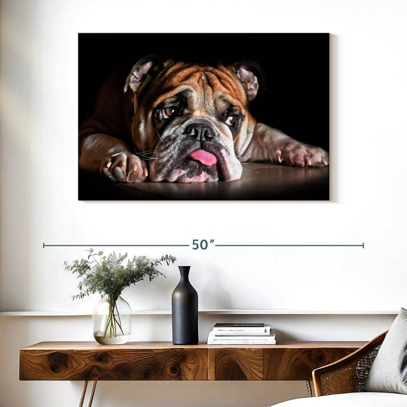 Sad Bulldog, 26" H x 39" W