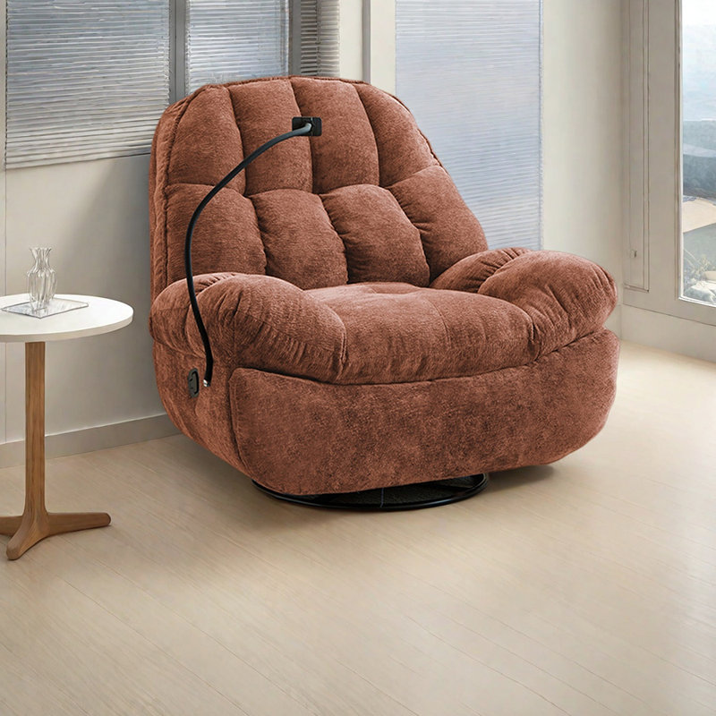 Ergonomic Recliner Chair with Phone stand, Orange
