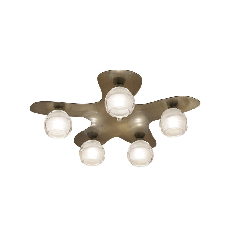 Clarabella 5-Light 110cm Flush Mount, Antique Brass