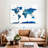 Personalized A New Journey Begins Push Pin World Map - Horizontal Canvas - Living Room Wall Decor - Digital Map Canvas Art - White And Blue Decor - 60" x 40"-420664182-420664183