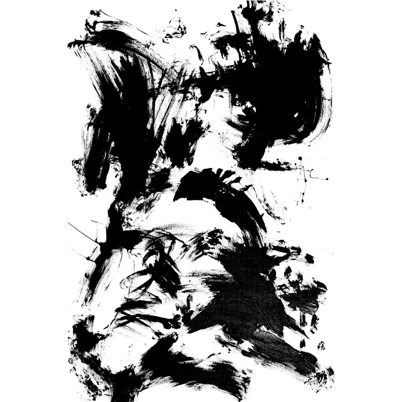 Expressive Abstract I, Black Floater Framed, 46cm H x 30cm W