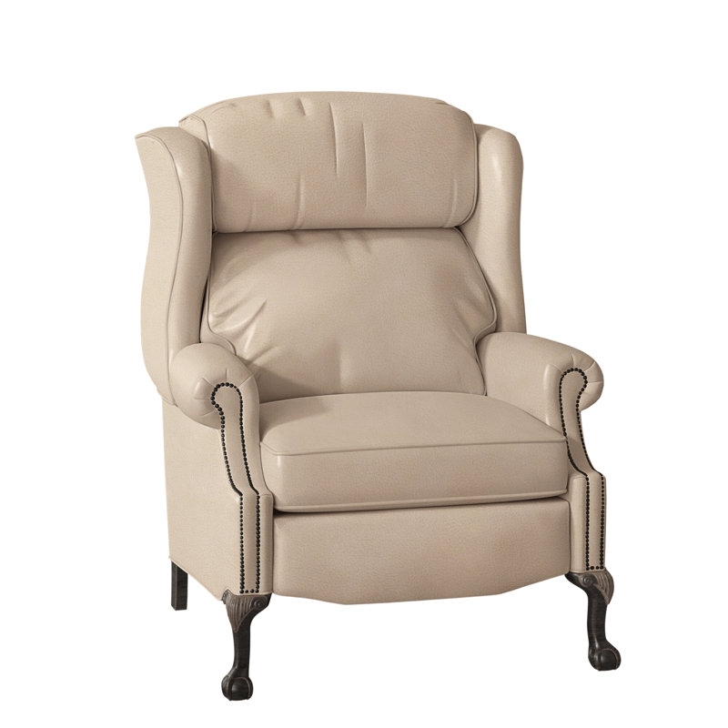 Fauteuil inclinable en cuir Maxwell, Cuir véritable gris clair délavé Aline, Plantation, Manuel
