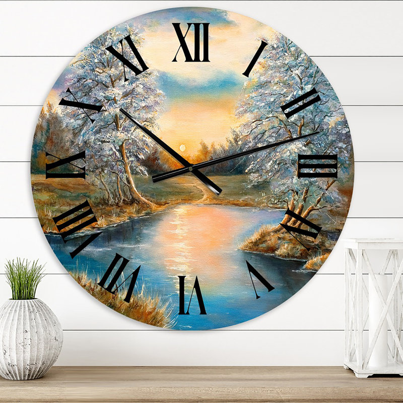 Birches in the Autumn Woods Wall Clock, Small