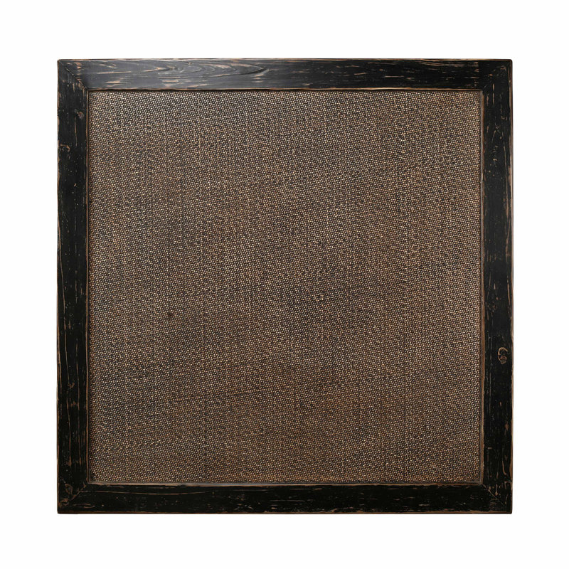 Milo Square Coffee Table with Rattan Top Distressed Blackwash 50x50x19H