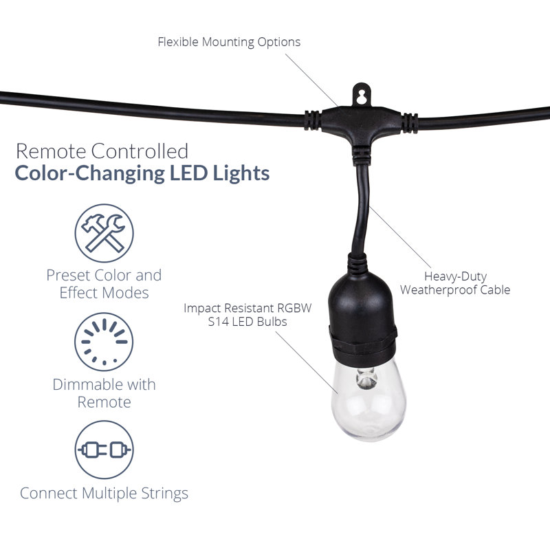Outdoor 15 - Bulb 48'' Plug-in String Light