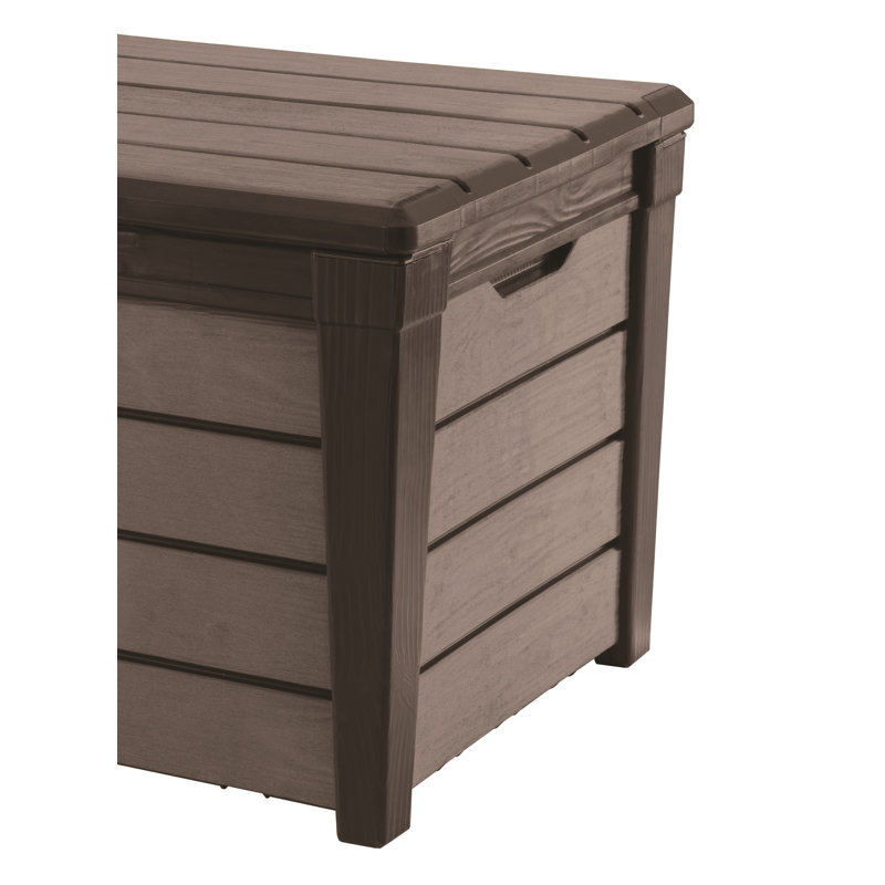 Keter Brown Lockable Plastic Wicker Outdoor Deck Box