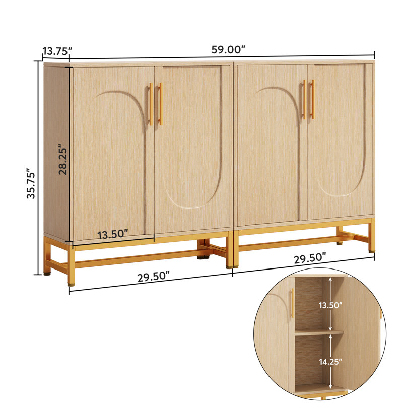 59'' Sideboard, Maple/Gold