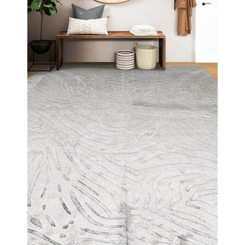 Hand-Knotted High-Quality Gray Area Rug