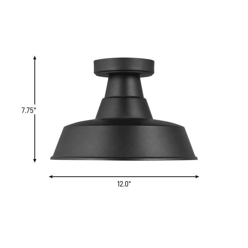 Barn 1 - Light Outdoor Semi Flush Mount, Black