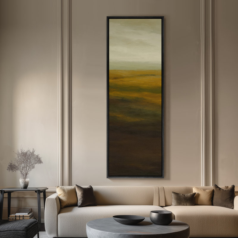 Grande toile murale encadrée - Reproduction de paysage abstrait - 60 po x 20 po, 60 po x 30 po, H 60 po x l 20 po, Noir