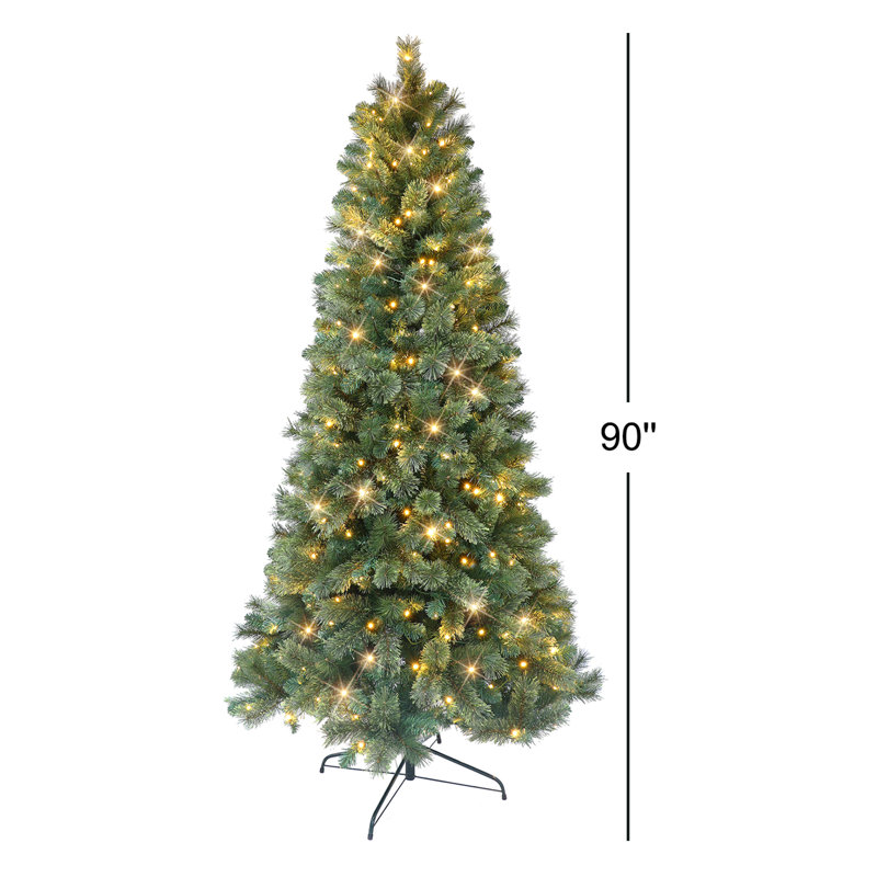 Artificial Pine Christmas Tree with Color & Clear Lights, 7.5 Ft, Pre-Lit