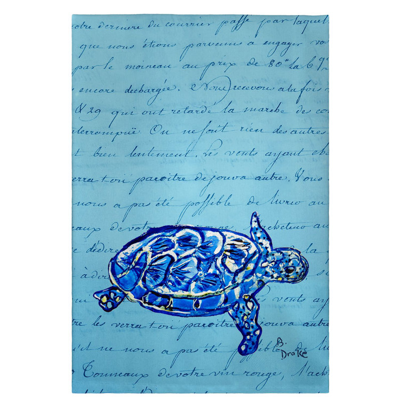 Serviette de main sea turtle script Bevers