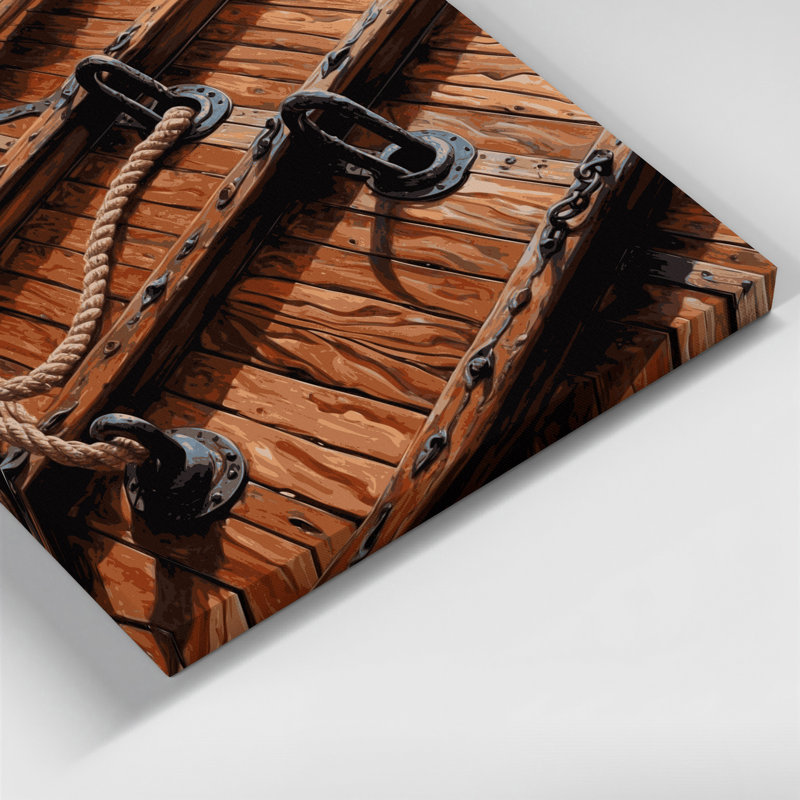 Art nautique noir sur toile, H 11 po x l 14 po