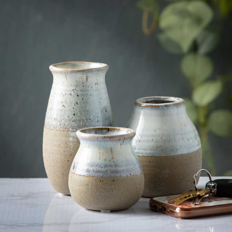 Mcquade Ceramic Table Vase, Blue/Brown