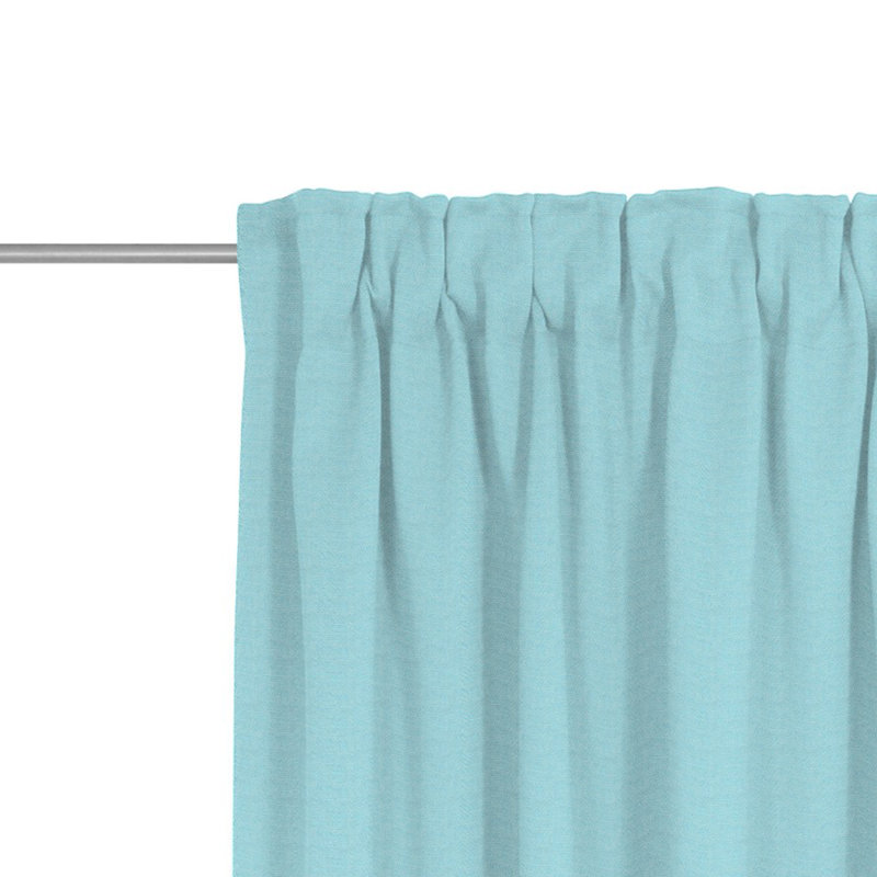 Uni Collection 100% Cotton Room Darkening Curtain Single Panel, 142cm wide x 345cm high, Turquoise