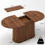 Table de salle à manger extensible de 55,11 po à 70,86 po avec pieds rayés pour le salon et la cuisine (noyer)