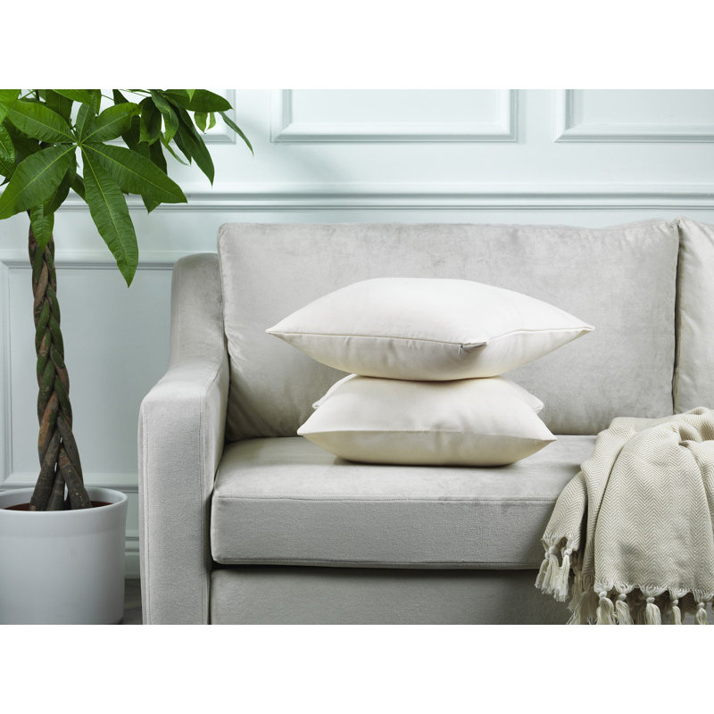 Housses de coussin rectangulaires en lin uni, Crème
