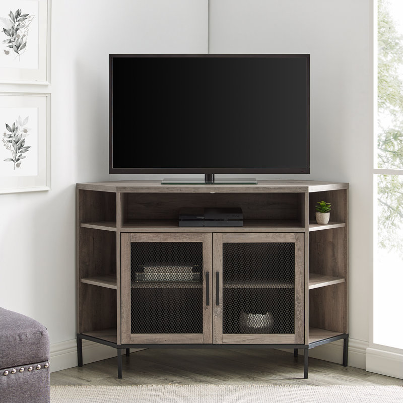 Meuble télé d'angle pour téléviseur de 55 po ou moins Absolon, Gris délavé