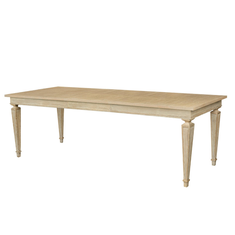 Stanley Willow 72" Extendable Dining Table in Pewter – Modern Farmhouse Dining Table for 6 to 8 People, Solid Wood with Leaf Extension, Rectangular Table for Kitchen or Dining Room