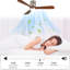 Ventilateur de plafond de 52 pouces avec lumière, 3 pales en bois de noyer massif, télécommande, moteur à courant continu réversible à 6 vitesses pour chambre à coucher, salle à manger, salon.-131302807-131302808