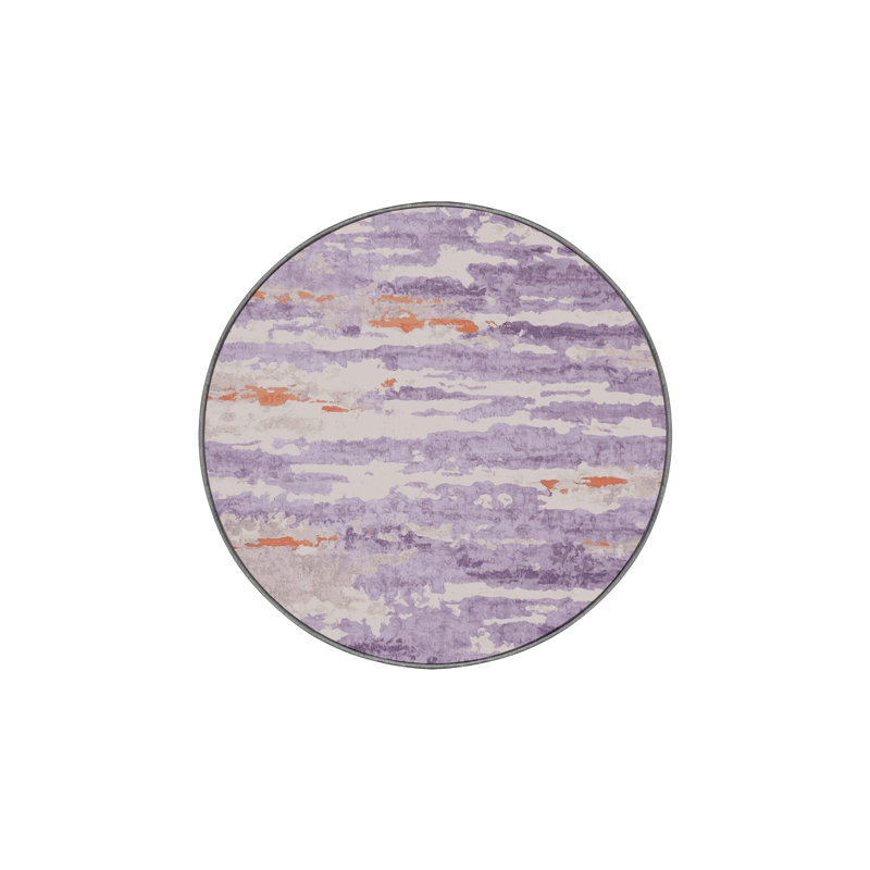 Tapis rose soyeux et moelleux, Rond 3 pi