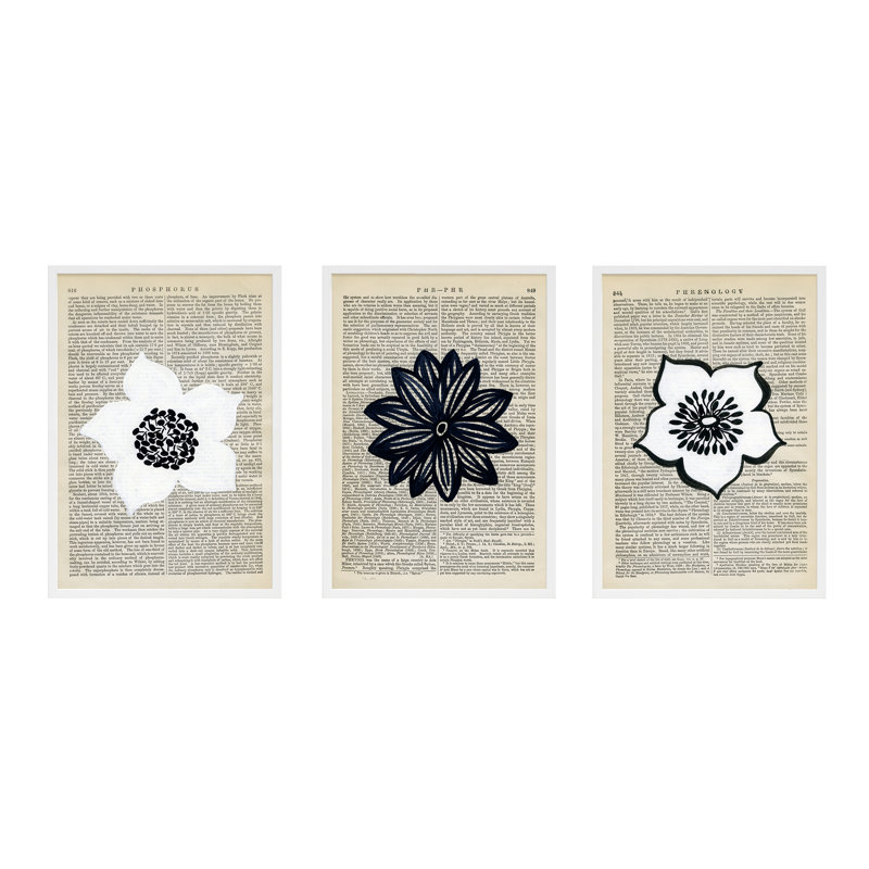 Flowers Set Of 3 Print by Michela Sorrentino, 38" H x 27" W x 1.25" D, White
