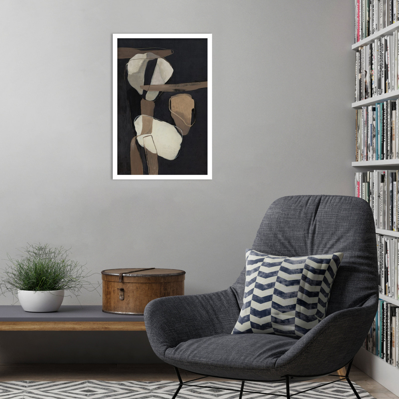 All Attached Print by Jacob q, White, 25" H x 17" W