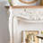 White Solid Wood Freestanding Fireplace