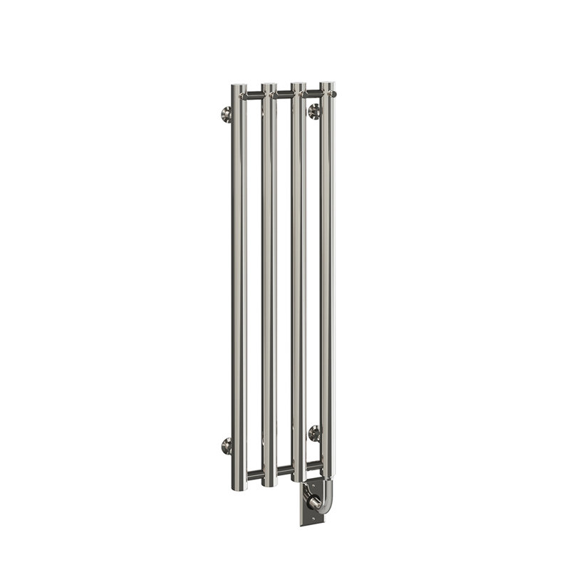 Chauffe-serviettes électrique mural 10,5 "x37,5" Rosendal, H 37,5 po x l 10,5 po x P 4 po, Nickel poli, Électrique à brancher