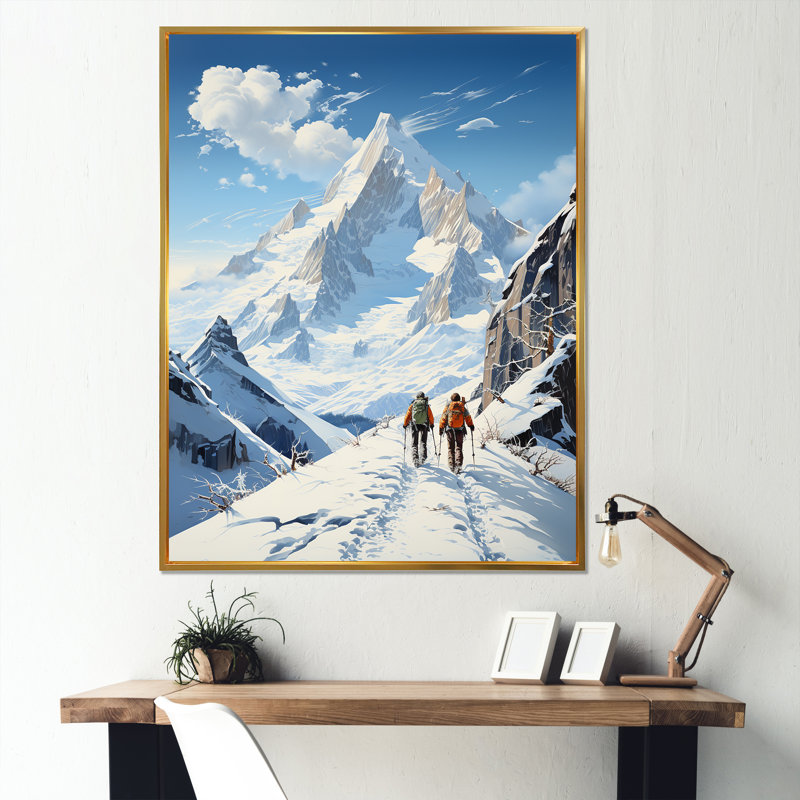 Alpes françaises françaises, impression sur toile, Cadre flottant doré, H 32 po x l 16 po x P 1 po