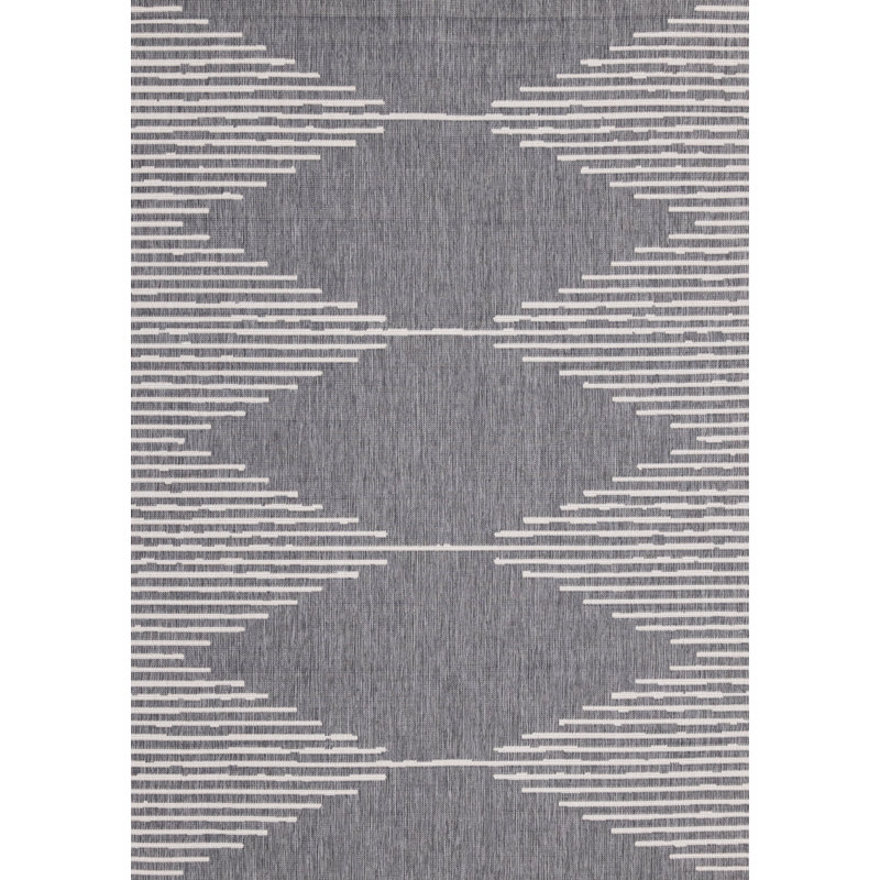 Tapis gris à motif géométrique Conswala, Rectangle 7 pi 10 po x 11 pi 2 po