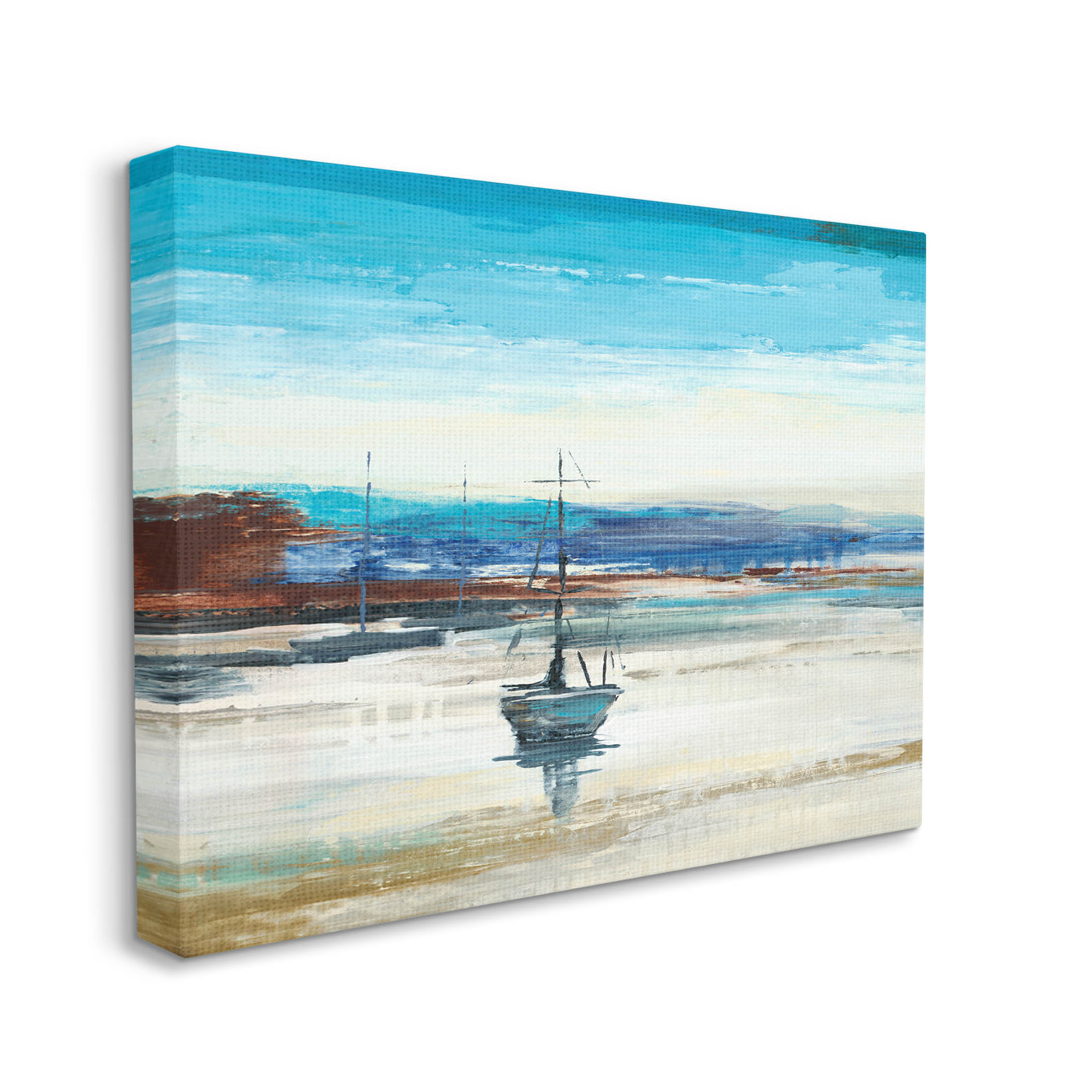 Stupell Abstract Boat Sea Reflection Canvas Wall Art by Liz Jardine - 30 x 24