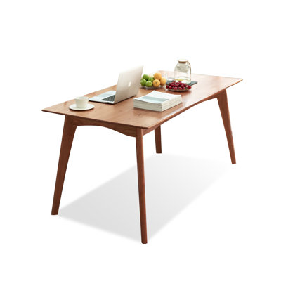 Cherry Wood color Rectangular Solid Wood Dining Table For Dining Room/Kitchen