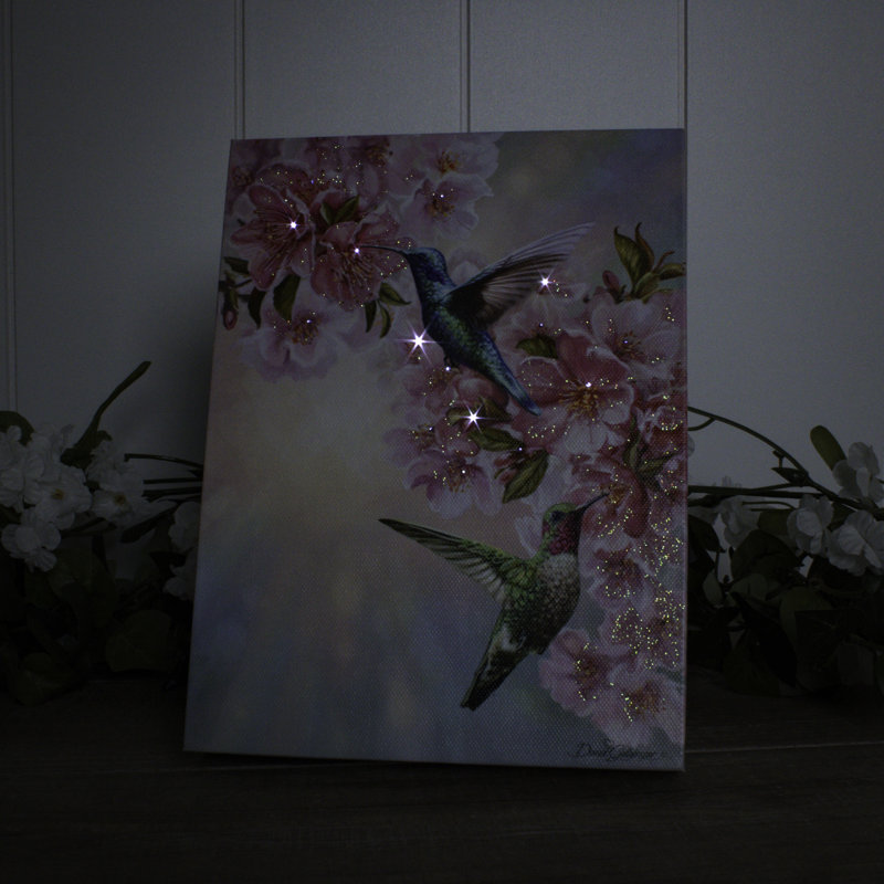 Schlenker - Hummingbirds in Spring 8x6 Lighted Tabletop Canvas