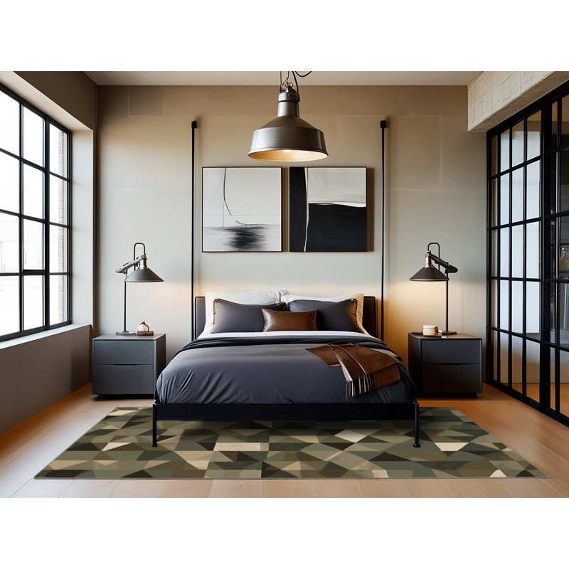 Field Stripe Rug, Round 5'